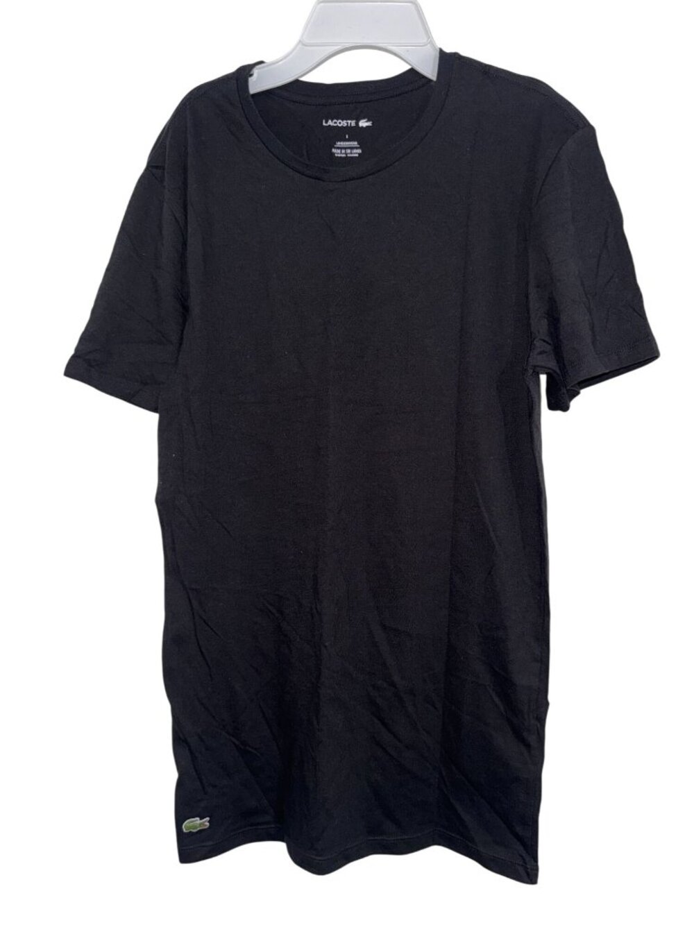 Lacoste Classic Solid Black Cotton Crew Neck T Shirt Minimal Design Everyday Wea